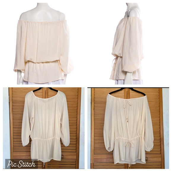 MICHAEL KORS boho Peasant Blouse S 70s 80s Shirt Hippie Free People Penny Lane - Picture 6 of 10